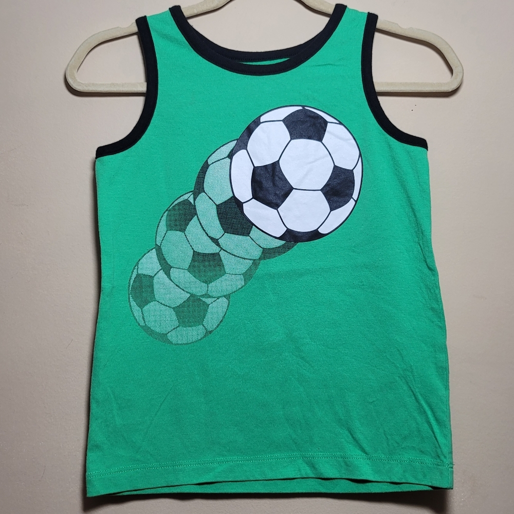 Falls Creek Green and Black Soccer Graphic Tank Top